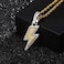 Jinao Hip Hop Lightning Bolt Design Pendant 18K Gold Plated Iced Out Cz Pendant Necklace With Micropave Simulated Diamond For Men Women Two Color