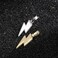 Jinao Hip Hop Lightning Bolt Design Pendant 18K Gold Plated Iced Out Cz Pendant Necklace With Micropave Simulated Diamond For Men Women Two Color