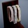 Jinao Hip Hop Silver 2 Rows Cubic Zirconia Tennis Bracelet 14K Gold Plated Iced Out Bling Lab Simulated Diamond Tennis Wrist Chain Jewelry For Men Women (Silver)