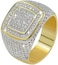 Jinao18K Gold Custer Iced Out Lab Simulated Diamond Band Micropave Mens Bling Ring (11)