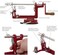 Johnny Apple Peeler, Corer, Slicer, Pie Maker, Stainless Steel Blades, Red Vkp1010