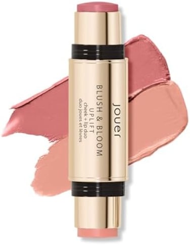 Jouer Blush &amp; Bloom Cheek + Lip Duo - Hydrating Cream Blush Stick For Lip And Cheek Tint - Moisturizing Rose Hip And Squalane Oil Formula, Uplift