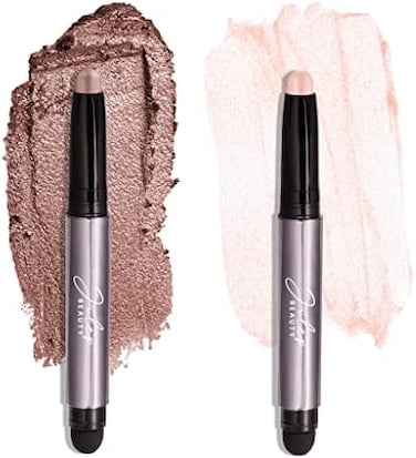 ظلال العيون Julep 101 كريم إلى مسحوق مقاوم للماء، عصا ثنائية لظلال العيون، أحمر الخدود الوردي المعدني والمينك الموف المعدني