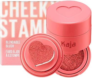 Kaja Blush - Cheeky Stamp, 7 Shades, Buildable &amp; Blendable Shade With Heart-Shaped Applicator, Coral Finish, 03 Bossy, 0.17 Oz