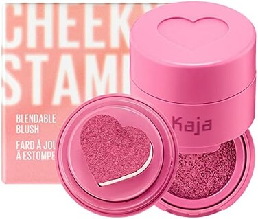 أحمر خدود كاجا - ختم صفيق، هدية، 7 ظلال، ظل قابل للبناء والمزج مع أداة تطبيق على شكل قلب، لمسة نهائية وردية، 04 مشاكس، 0.17 أونصة