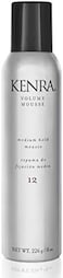 Kenra Volume Mousse 12, Medium Hold Mousse, Non-Drying, Non-Flaking Lightweight Formulation , Styling Control Without Stiffness Or Stickiness, Tames Frizz &amp; Conditions, All Hair Types, 8 Oz