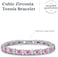 Kezef Tennis Bracelets For Women - Cubic Zirconia - Oval 7X5mm Gemstones - Round 2.50mm White Cz - Silver Plated Brass - 7 Inch - Multiple Colors Hypoallergenic Bracelets