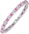Kezef Tennis Bracelets For Women - Cubic Zirconia - Oval 7X5mm Gemstones - Round 2.50mm White Cz - Silver Plated Brass - 7 Inch - Multiple Colors Hypoallergenic Bracelets