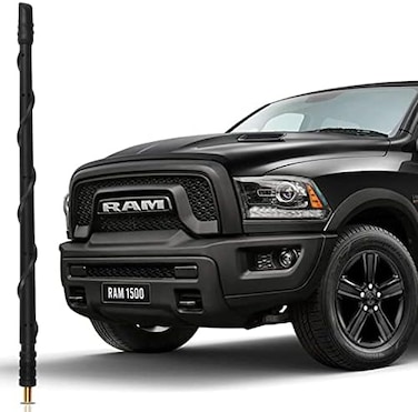 ملحقات هوائي Ksaauto لـ Dodge Ram 1500 2500 3500 2009-2022، هوائي استبدال رام مطاطي مرن 13 بوصة، هوائي شاحنة رام حلزوني جديد، استقبال دودج رام راديو Fm/Am، Kr-2 (رأس مشطوف)