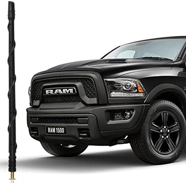 ملحقات هوائي Ksaauto لـ Dodge Ram 1500 2500 3500 2009-2022، هوائي استبدال رام مطاطي مرن 13 بوصة، هوائي شاحنة رام حلزوني جديد، استقبال دودج رام راديو Fm/Am، Kr-2 (رأس مشطوف)