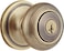 Kwikset Juno Keyed Entry Door Knob With Microban Antimicrobial Protection Featuring Smartkey Security In Antique Brass