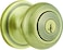 Kwikset Juno Keyed Entry Door Knob With Microban Antimicrobial Protection Featuring Smartkey Security In Antique Brass