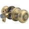 Kwikset Juno Keyed Entry Door Knob With Microban Antimicrobial Protection Featuring Smartkey Security In Antique Brass