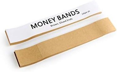 L Liked Natural Kraft Brown No Denomination Currency Band Bundles (100 Bands)