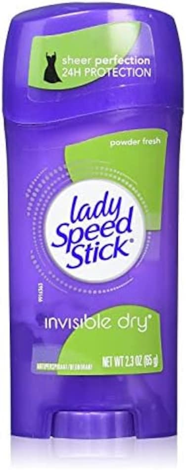 Lady Speed Stick Invisible Dry Antiperspirant &amp; Deodorant, Powder Fresh, 2.3 Oz, Purple