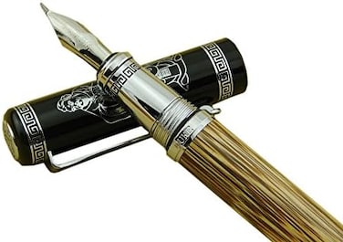 Duke 551 Confucius Fude Nib Fountain Pen Bent Nib Natural Bamboo Medium To Broad Art Handwriting Drawing Calligraphy Pen