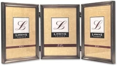 Lawrence Frames Bead Border Design, 5X7 Triple, Pewter