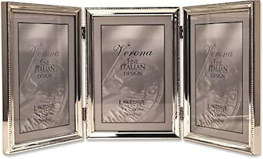 Lawrence Frames Bead Border Design, 5X7 Triple, Silver