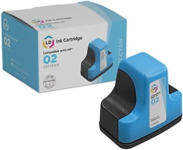 منتجات Ld © خرطوشة الحبر البديلة المُعاد تصنيعها لـ Hewlett Packard C8774Wn (Hp 02) سماوي فاتح