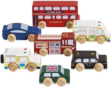 Le Toy Van The London Car Set: Wooden Play Set - Pretend Play - Imaginative Play - Educational Toy - Kids' Gift