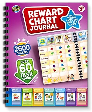 مجلة تعلم وتسلق سلوك المكافأة للأطفال - رسم بياني أسبوعي