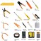 Leatbuy Network Crimp Tool Kit For Rj45/Rj11/Rj12/Cat5/Cat6/Cat5E/8P, Professional Crimper Connector Stripper Cutter, Computer Maintenance Lan Cable Pliers R Soldering Iron Set(Orange)
