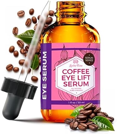 مصل رفع العين بالقهوة من ليفين روز، نقي، عضوي، طبيعي يقلل من الانتفاخ، مضاد للشيخوخة، يضيء العيون المتعبة، 1 أونصة من مصل القهوة