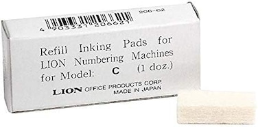 Replacement Ink Pad For C Model Automatic Numbering Machines, 12 Pads/Box, 1 Box (Pad-C)