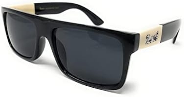 91156 Black Sunglasses, Authentic Gangster Squared Flat Top Ivory Arms Shades