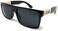 91156 Black Sunglasses, Authentic Gangster Squared Flat Top Ivory Arms Shades