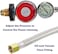 High Pressure Adjustable Propane Regulator 0-30 Psi With Gauge 0~60Psi Gas Flow Indicator, Gas Cooker-3/8Inch Female Flare Fitting, Stainless Steel Braided Hose And Gas Grill Lp Regulator (12 Ft)