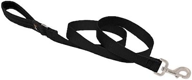Lupinepet Basics 1" Black 6-Foot Padded Handle Leash For Medium And Larger Dogs