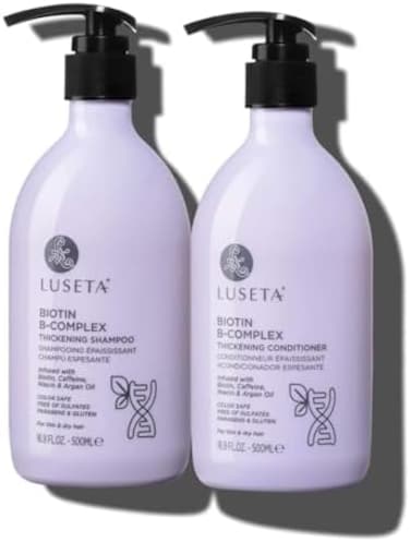 Luseta Biotin B-Complex Shampoo &amp; Conditioner Set For Hair Growth And Strengthener - Hair Loss Treatment For Thinning Hair With Biotin Caffein And Argan Oil For Men &amp; Women - All Hair Types 2 X 500ml