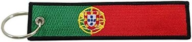 Portugal Flag Key Chain, 100% Embroidered