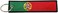 Portugal Flag Key Chain, 100% Embroidered