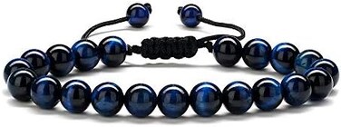 Bracelets For Men Christmas Gifts - 8mm Natural Tiger Eye, Matte Agate, Lava Rock Bracelets Set For Men, Birthday Christmas Gifts For Dad Grandpa Boyfriend HUSBand Son Brother