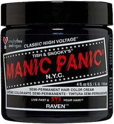 Manic Panic Semi Permanent Hair Color Cream Raven, 4Oz
