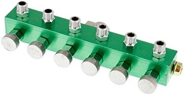 ماستر البخاخة 6 طرق خرطوم الهواء الفاصل مع مشعب البخاخة المقننة مع مدخل هواء أنثى 1/4 بوصة Bsp ومنافذ هواء ذكر Bsp 6-1/8 بوصة