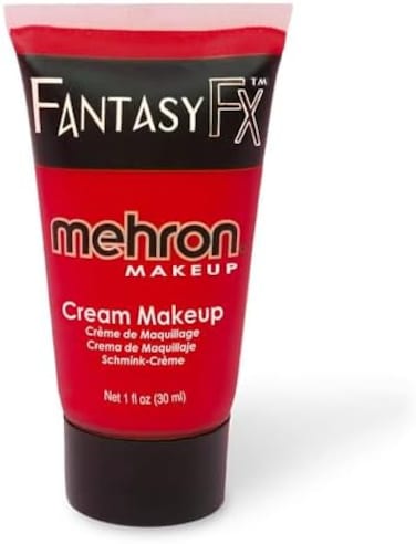 مكياج كريم ميهرون فانتاسي إف إكس، مكياج الهالوين المائي، طلاء أحمر للوجه وطلاء الجسم للبالغين 30 مل (30 مل) (أحمر)