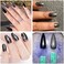 Chrome Nail Powder Metallic Mirror Effect Nail Powder Nail Art Chrome Black Mirror Powder Shiny Ultra Thin Dazzling Pigment Dust Nail Glitter Metal Decor For DIY Nail Art Gel Polish 1G/Bottle
