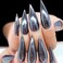 Chrome Nail Powder Metallic Mirror Effect Nail Powder Nail Art Chrome Black Mirror Powder Shiny Ultra Thin Dazzling Pigment Dust Nail Glitter Metal Decor For DIY Nail Art Gel Polish 1G/Bottle