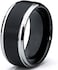 خاتم زفاف مصقول من كربيد التنجستن باللونين الأسود مقاس 9 ملم للرجال، مقاسات مريحة من 8 إلى 13