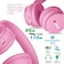Midola Kids Headphones Bluetooth 5.3 Wireless 60H Play Time Volume Limit 85/110Db Over Ear Foldable Protection Headset/Wired Aux Cord Mic For Children Boy Girl Travel School Phone Pad Tablet Pink