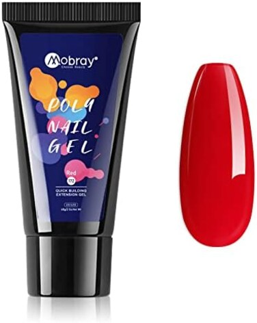 60G Red Poly Nail Extension Gel Nail Poly Hard Gel For Nail Art Design Salon Nail DIY At Home