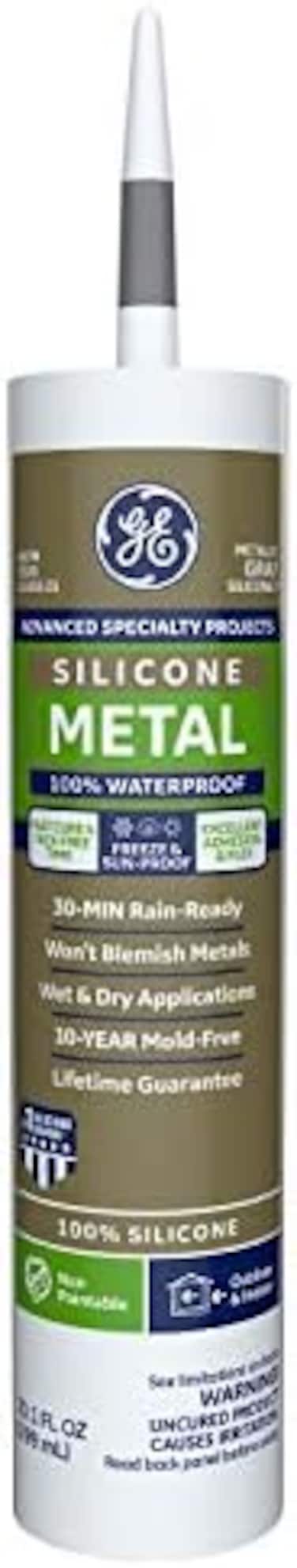 Ge Ge5050 Silicone Ii Aluminum And Metal Sealant, 10.3 Oz Tube, Metallic Gray