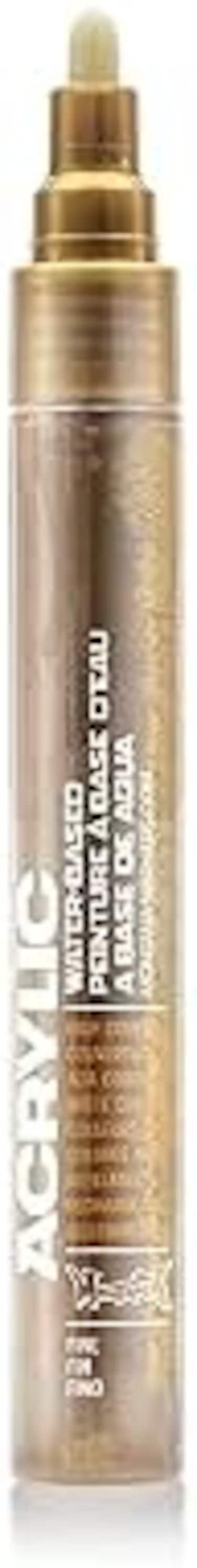 قلم طلاء أكريليك مونتانا، 2 مم، سن رفيع، ذهبي معدني (059427)