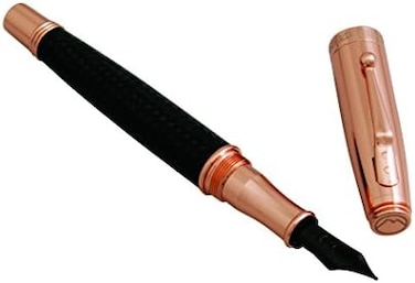 Monteverde Invincia, Rose Gold With Black Carbon Fiber Fountain Pen (Mv40062)