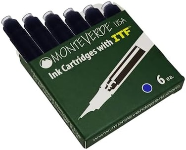 Monteverde Standard Fountain Pen Ink Cartridges, Blue (G306Bu)