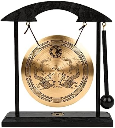 Zen Art Brass Feng Shui Desktop Gong من Asian Home