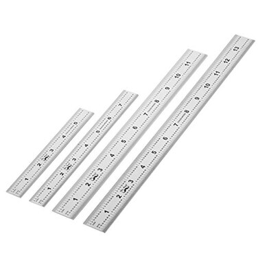 Mr. Pen- Machinist Ruler, 4 Pack (6, 8, 12, 14 Inch), Metric Ruler, mm Ruler, (1/64, 1/32, mm And .5 mm), 6 Inch Ruler, Stainless Steel Ruler